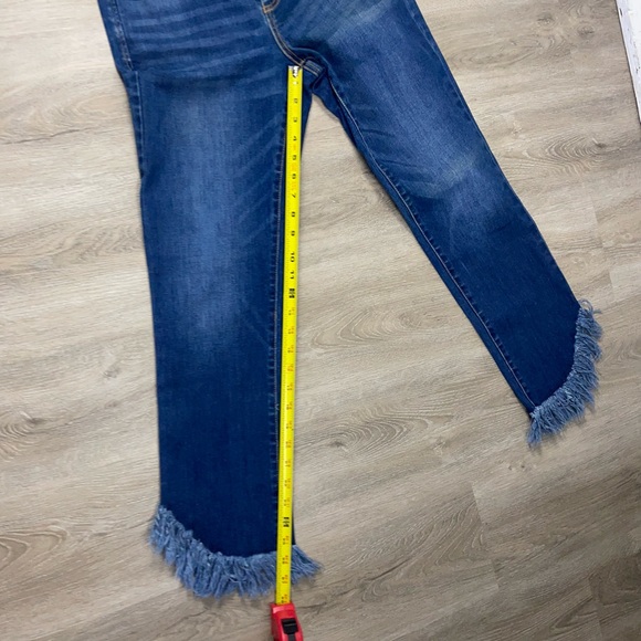 INC International Concepts Dark Blue Straight Leg Jeans with Frayed Hem - Picture 15 of 16